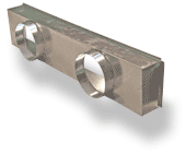 Porta-bocchetta h.100 mm, 100x20 cm, attacco doppio 200 mm