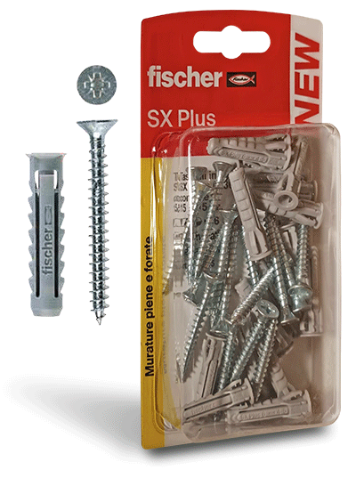 Tassello+Vite FISCHER  6 mm. SX Plus (blister 15 stop) standard