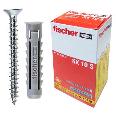 Tassello+Vite FISCHER  10 mm SX (scatolina 25stop) standard