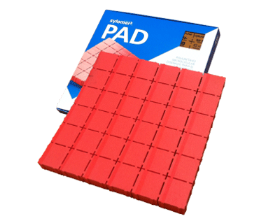 Antivibrante PAD 220-12 tappeto 300x300 spess.12,5  kg40 red